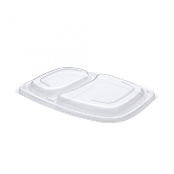 Coperchio trasparente cm 25,5x19x2  per Cookipack nera biscomparto  - di plastica