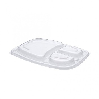 Coperchio trasparente cm 25,5x19x2 per Cookipack nera triscoparto  - di plastica